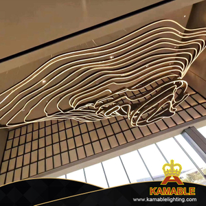 مشروع دائرة تموج غير منتظم داخلي فندق حديث بسيط مصباح معدني معلق (KIHB-03C)