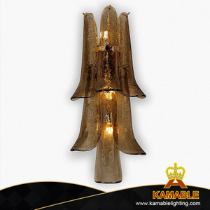 التصميم الداخلي مصباح الجدار الحديث للفيلا الزجاجية ذات اللوحة الذهبية اللامعة (KYZ-06W)