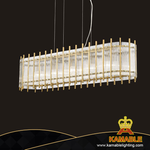 الراقية ممتازة العتيقة النحاس فيلا المنزل مستطيلة الزجاج الثريا (PR68143-5)