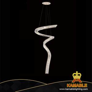 لولبية حديثة خط بسيط تصميم الدرج ثريا كريستال معدنية واضحة (MD6064A-6A)