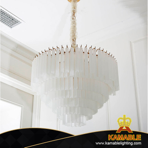 مصباح قلادة سلسلة معدنية سكنية شفافة دائرية الشكل (KA514-P)