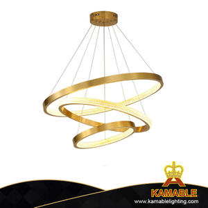 حلقة كلاسيكية من المعدن الزجاجي الحديث لغرفة المنزل LED مصباح معلق (KD91011-108+85+65+45D)