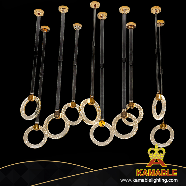 التصميم الداخلي الحديثة دائرة جلدية LED قلادة الإضاءة (KAPD8032)