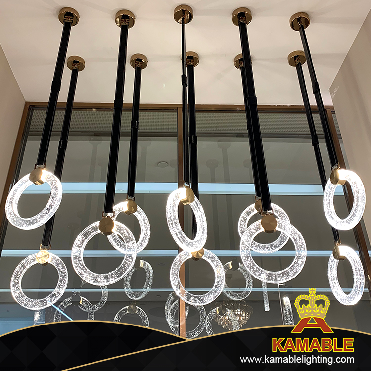 التصميم الداخلي الحديثة دائرة جلدية LED قلادة الإضاءة (KAPD8032)