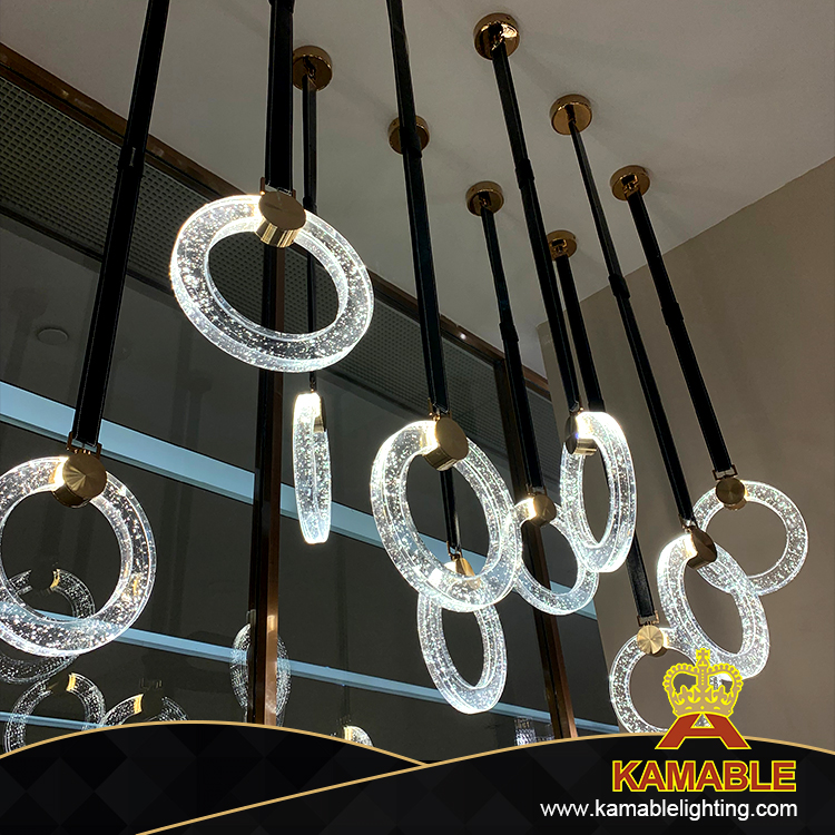 التصميم الداخلي الحديثة دائرة جلدية LED قلادة الإضاءة (KAPD8032)